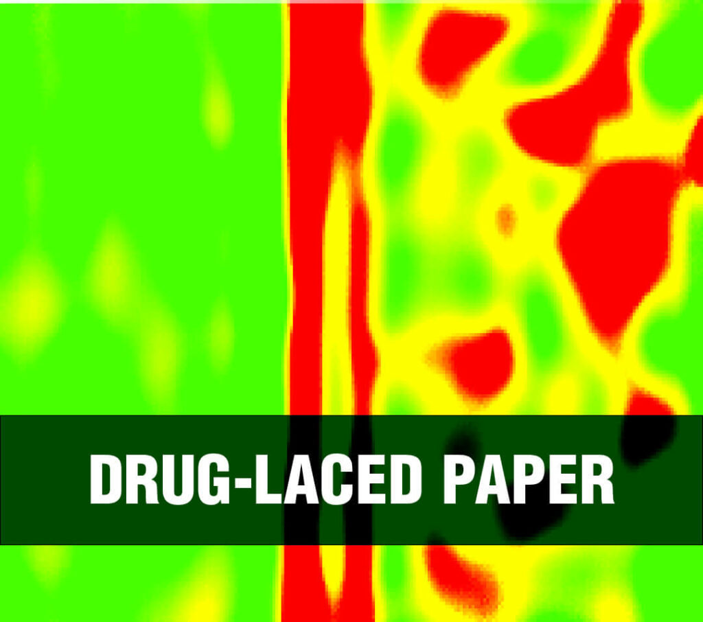 Drug-Laced Paper text over drug screening